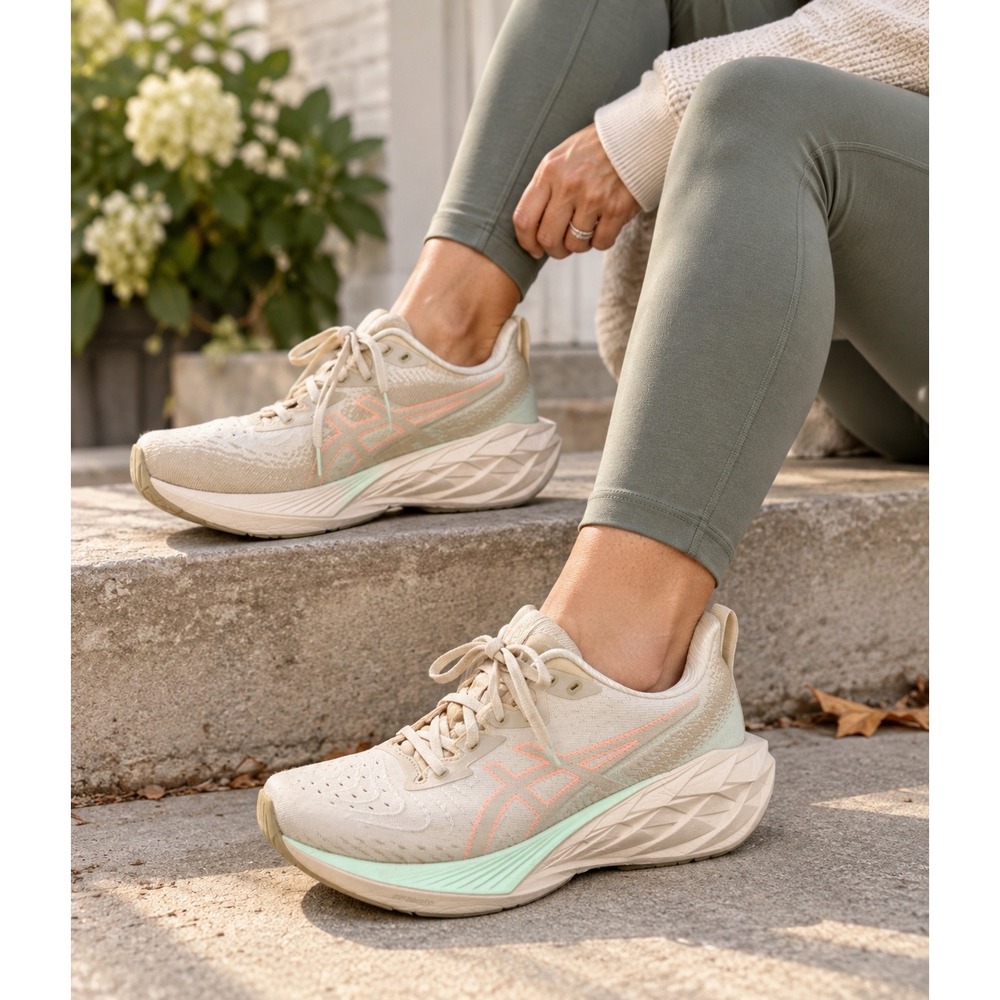 ASICS Novablast 4 Womens Running Shoes Oatmeal Moonrock 1012B510 Size 8.5